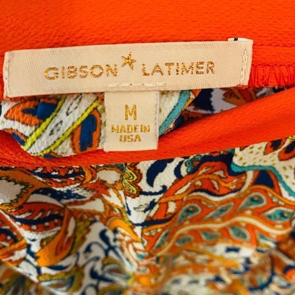 Gibson Latimer Printed Tops Bell 3/4 sleeves Size M - Picture 4 of 6